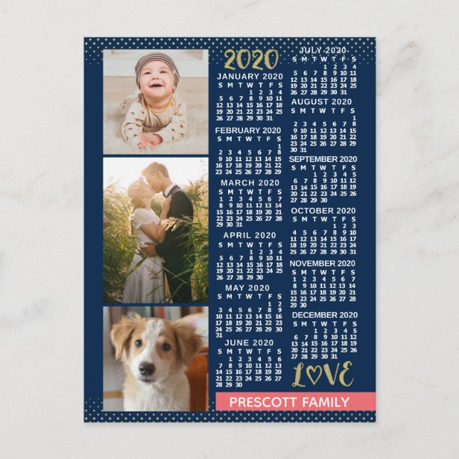 2020 Calendar (See Description for New Version) Postcard (Front)