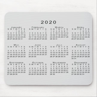 2020 Calendar Simple Gray and Black Mouse Pad