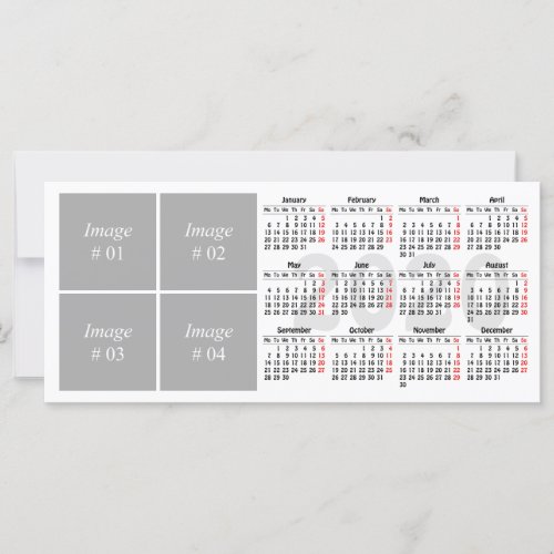 2020 calendar template Flat Card