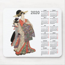 2020 calendar with vintage Japanese print