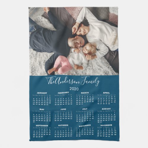 2020 Calendar Your Photo Family Name Kitchen Towel