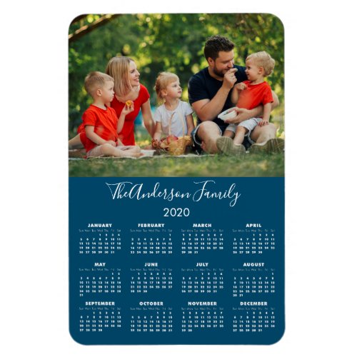 2020 Calendar Your Photo Family Name Magnet