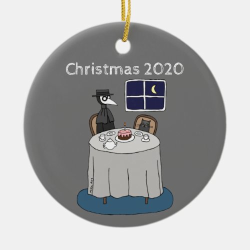 2020 Christmas ornament Plague Doctor Black Cat