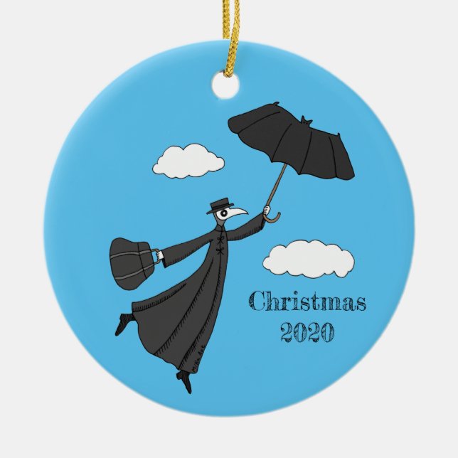 2020 Christmas ornament Plague Doctor Flying Bat (Front)