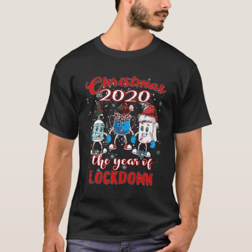 2020 Christmas Quarantine Lockdown Santa Mask Toil T_Shirt