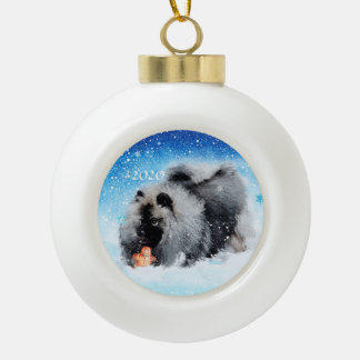 2020 Collectable Keeshond Ball ornament