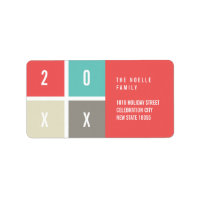 2020 Color Blocks Modern New Year Holiday Address Label