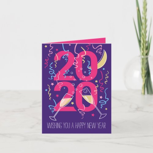 2020 colorful New years celebration graphic Holiday Card