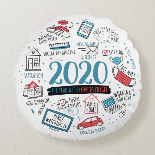 2020 Commemorative Quarantine Activities Gift Round Pillow (Front)