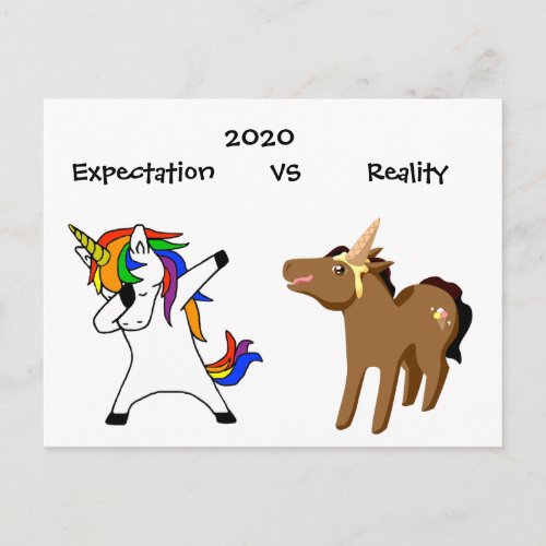 2020 Covid Coronavirus Reality Funny Unicorn Postcard