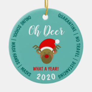 2020 Covid Funny Christmas Ceramic Ornament