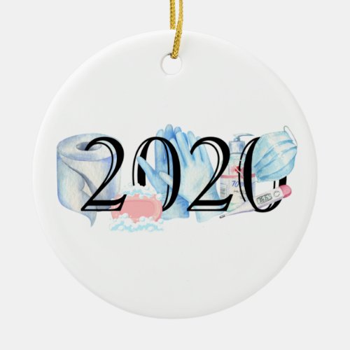 2020 Covid Quarantine Commemorative Christmas Ceramic Ornament
