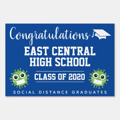 2020 Custom Graduation Yard Signs Blue School Sign