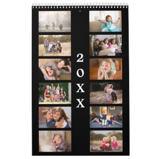 2020 Custom Photo Modern Black Cover Calendar
