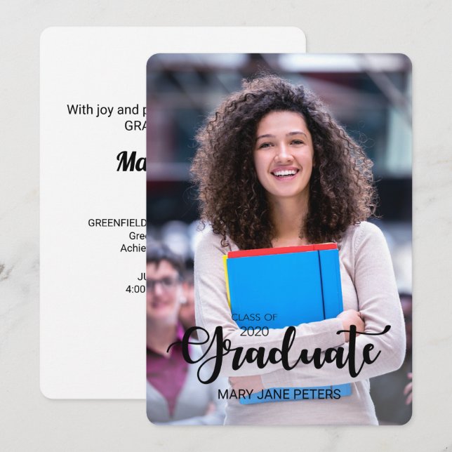 2020 Customizable Name Graduate Photo Announcement (Front/Back)