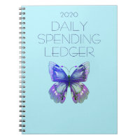 2020 Daily Spending Ledger Bookkeeping Butterfly
