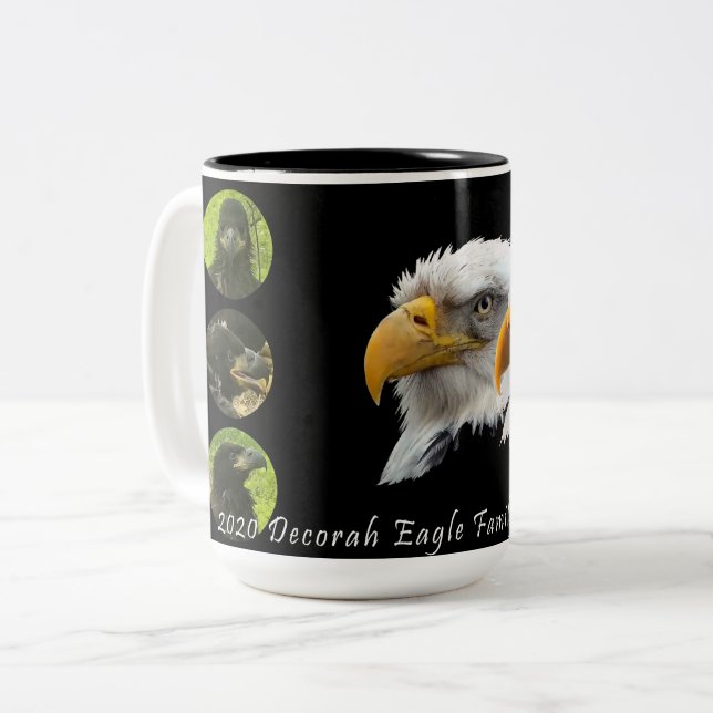 2020 Decorah Eagle Family Two-Tone Coffee Mug (Front Left)