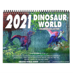 2020 DINOSAUR WORLD CALENDAR: Kids Calendar Print
