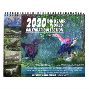 2020 DINOSAUR WORLD CALENDAR: Kids Calendar Print