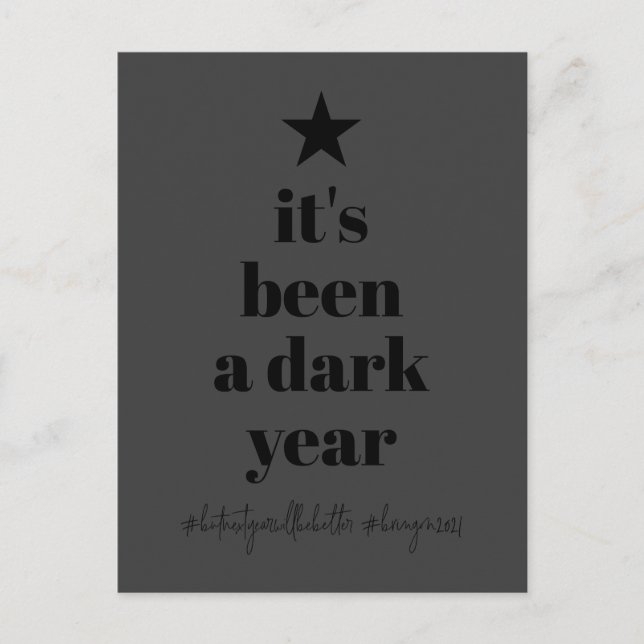 2020 Do-over Humor Black Christmas Tree Holiday Postcard (Front)