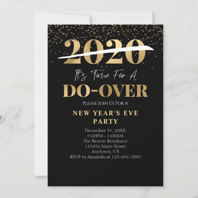2020 Do-Over New Year's Party Invitation (Front)