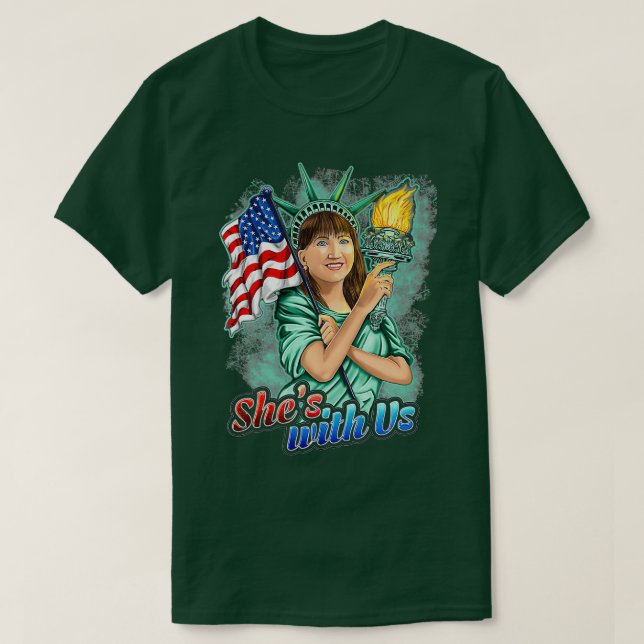 2020 Election Art She's With Us Lady Liberty Jo Jo T-Shirt (Design Front)
