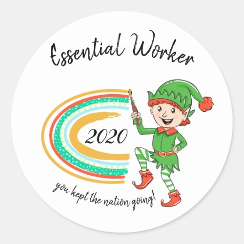 2020 essential worker Christmas gift sticker staff