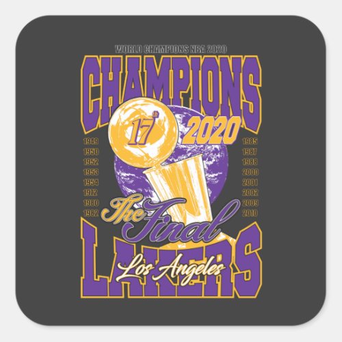 2020 Finals Champions Los Angeles Square Sticker