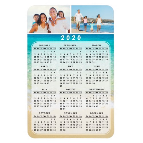 2020 Full Year Two Photos Magnetic Calendar 4x6 Magnet