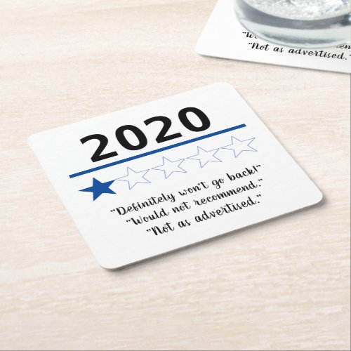 2020 Funny 1 Out of 5 Stars Review Square Paper Coaster