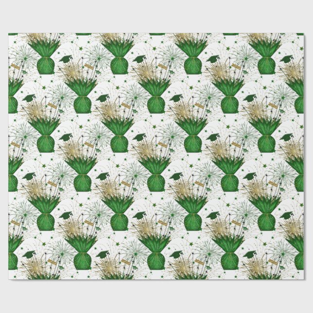 2020 Grad Centerpiece-Green-White-Gift Wrapping Paper (Flat)