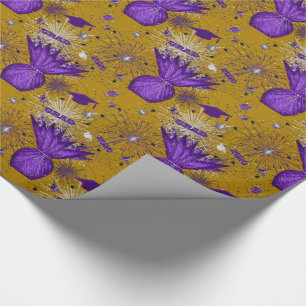 2020 Grad Centerpiece-Purple-Gold-GIFT WRAP PAPER