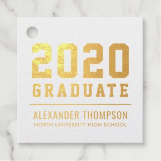 2020 Graduate | Modern Graduation Party Foil Favor Tags