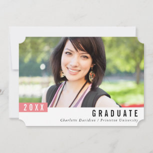 2020 GRADUATE simple modern minimalist flag coral Thank You Card