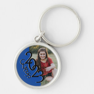 2020 Graduation Keepsake Photo Blue and Black Keychain