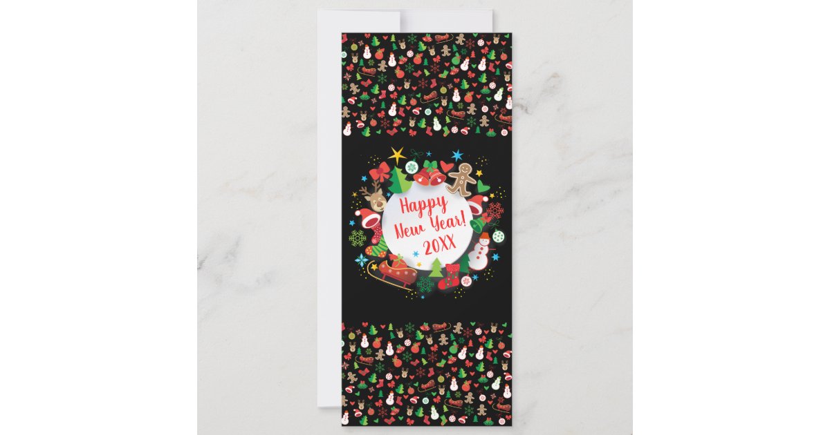 2020 Happy New Year Christmas Winter Holiday Card Zazzle Com