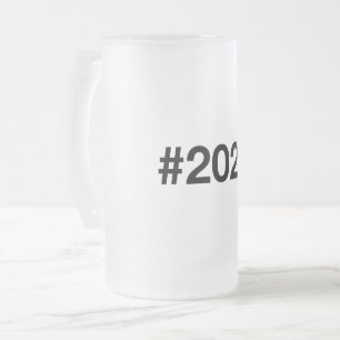 2020 Hashtag 6th birthday 6 years Frosted Glass Beer Mug