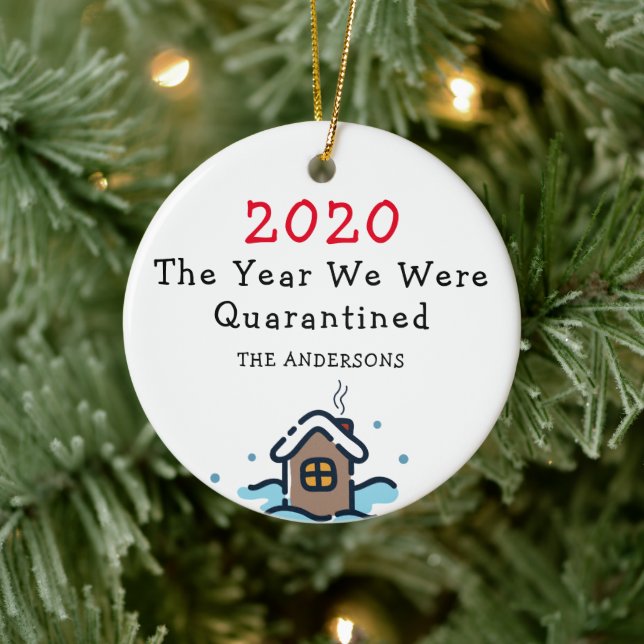 2020 Holiday The Year We Were Quarantined Ceramic Ornament (Tree)