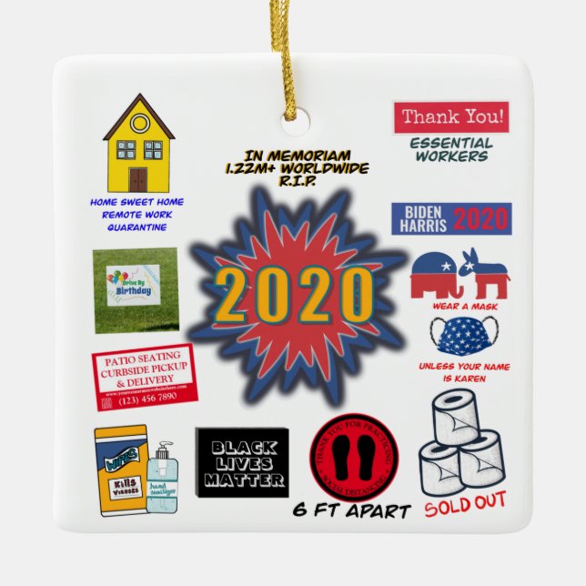 2020 In Memoriam | Quarantine Christmas Ceramic Ornament (Front)