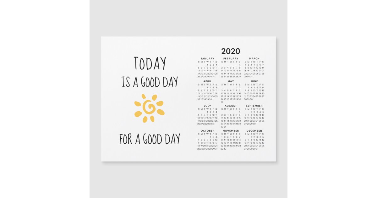 2020 Inspirational 5 x 7 Yearly Calendar