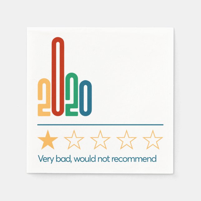 2020 is 1 Star Would Not Recommend | New Year Napkins (Front)