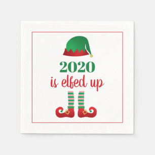 2020 Is Elfed Up Funny Christmas Saying Red Napkins