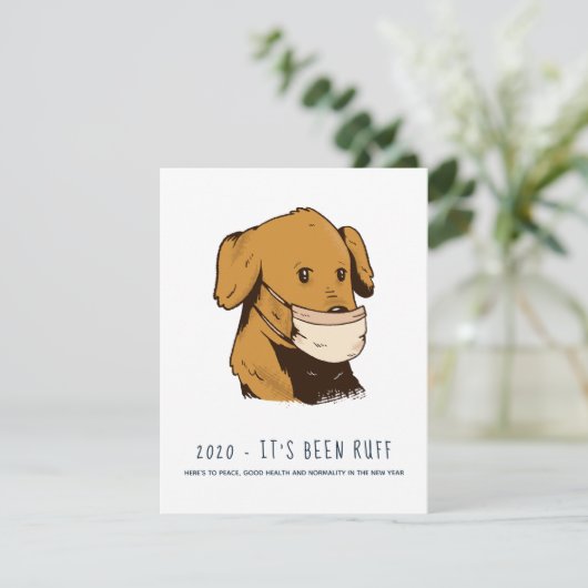 2020 It's been RUFF Funny Dog in Facemask Holidays (Standing Front)