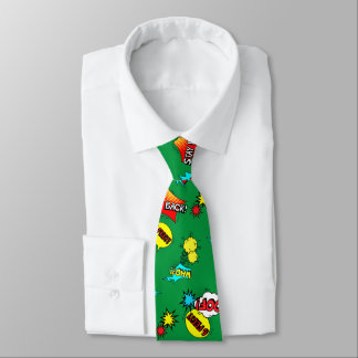 2020 Keepsake Comic Super Hero Stay Back Green Neck Tie