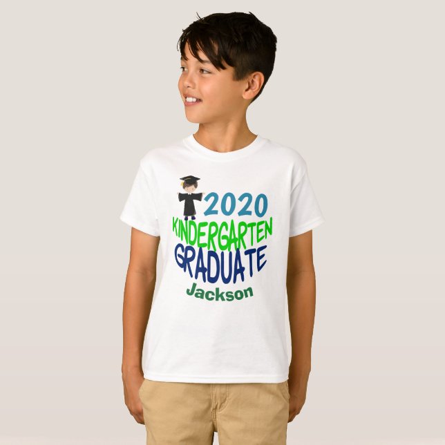 2020 Kindergarten Graduate Custom Kids T-Shirt (Front Full)