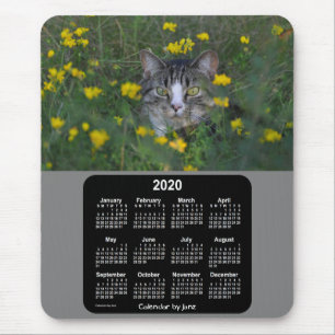 2020 Kitty Cat Flowers Calendar by Janz Mouse Pad
