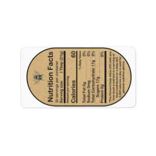 2020 Kraft Oval Honeybee Nutrition Facts Label