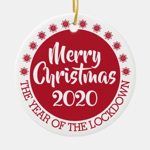 2020 lockdown covid pandemic christmas ceramic ornament