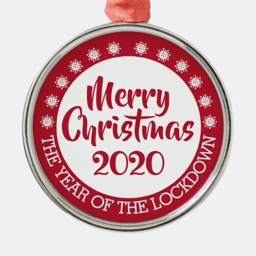 2020 lockdown covid pandemic Christmas Metal Ornament