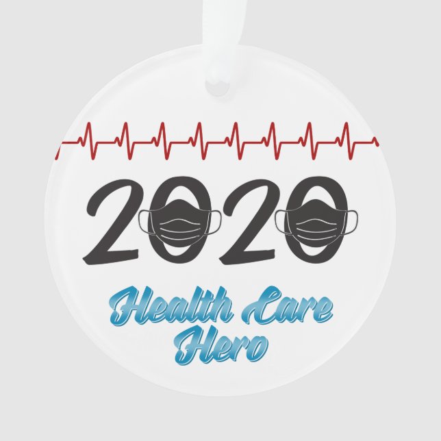 2020 Mask Health Care Hero Year End Ornament (Front)